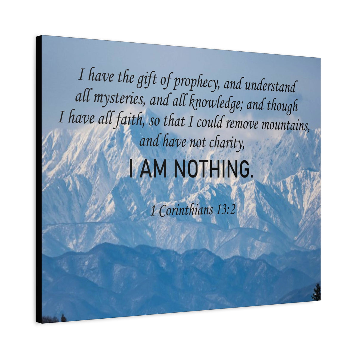 Scripture Canvas I Am Nothing 1 Corinthians 13:2 Christian Wall Art Bible Verse Print Ready to Hang
