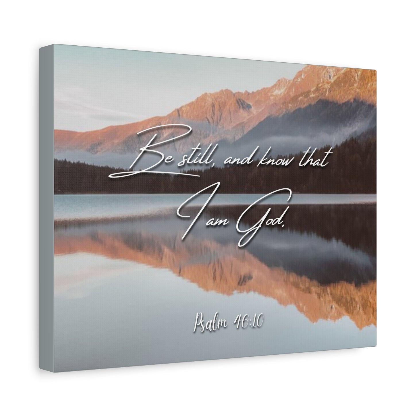 Scripture Canvas Be Still & Know I Am God Psalm 46:10 Christian Wall Art Bible Verse Print Ready to Hang
