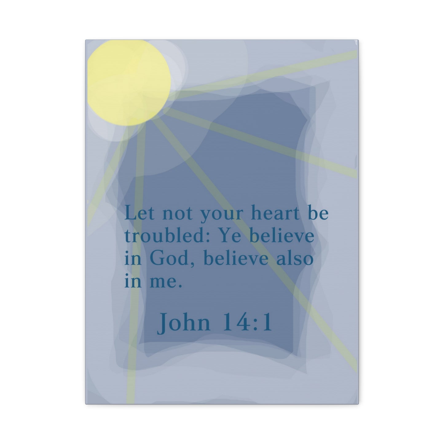 Ye Believe In God John 14:1 Bible Verse Canvas Christian Wall Art Ready to Hang