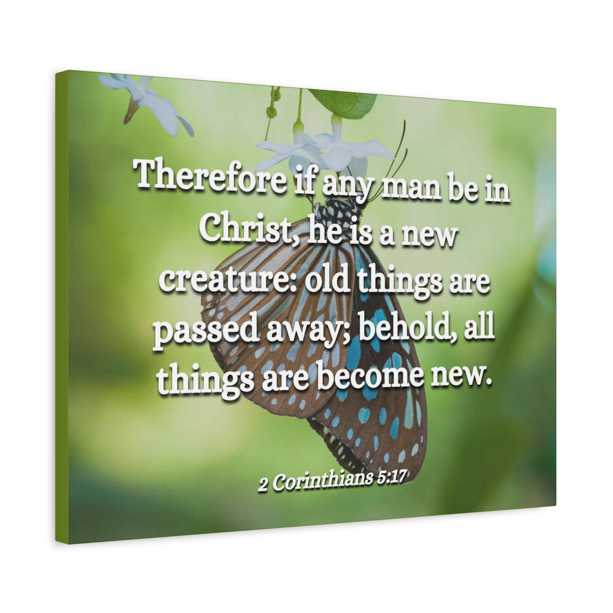Scripture Canvas New Creature 2 Corinthians 5:17 Christian Wall Art Bible Verse Print Ready to Hang