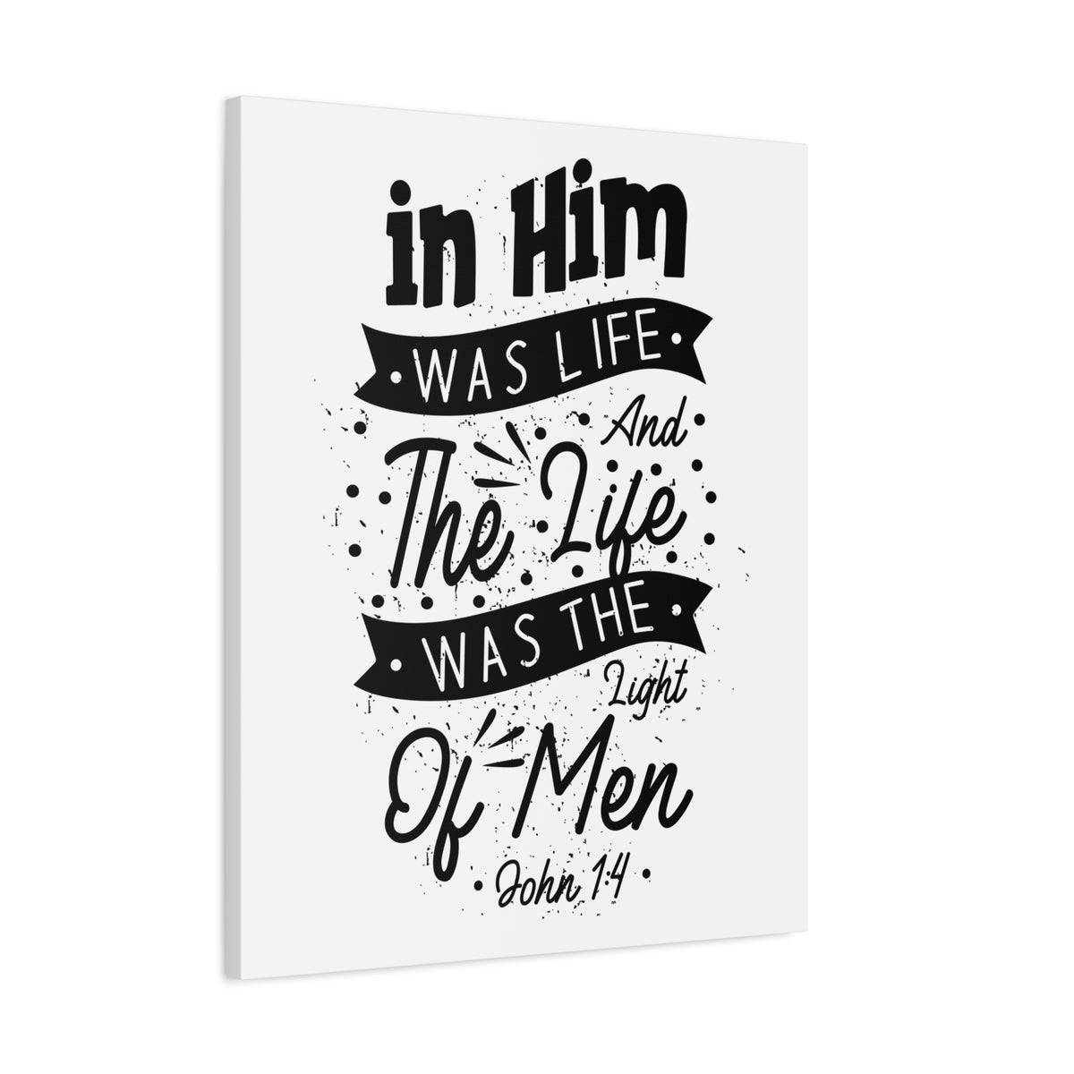Scripture Canvas In Him Was Life John 1:4 Christian Wall Art Bible Verse Print Ready to Hang