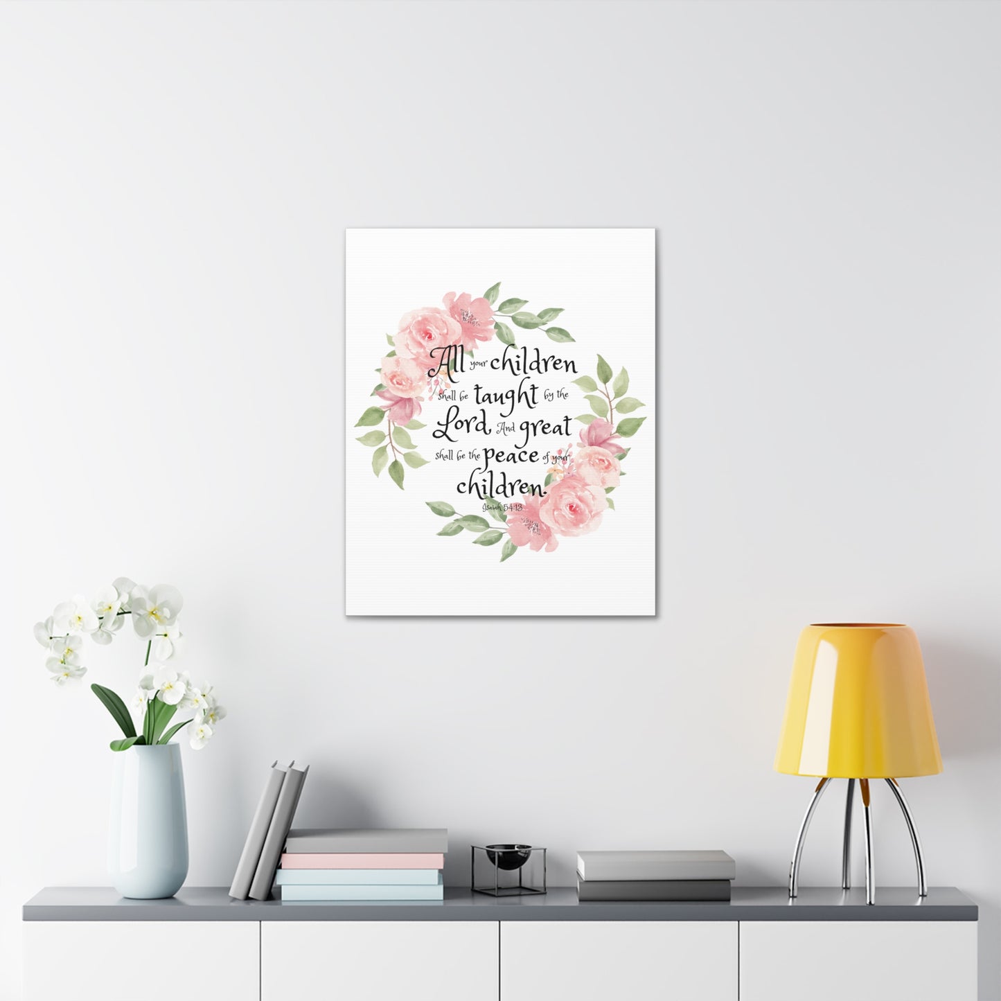 Isaiah 54:13 All Your Children Bible Verse Canvas Christian Wall Art Ready to Hang Unframed
