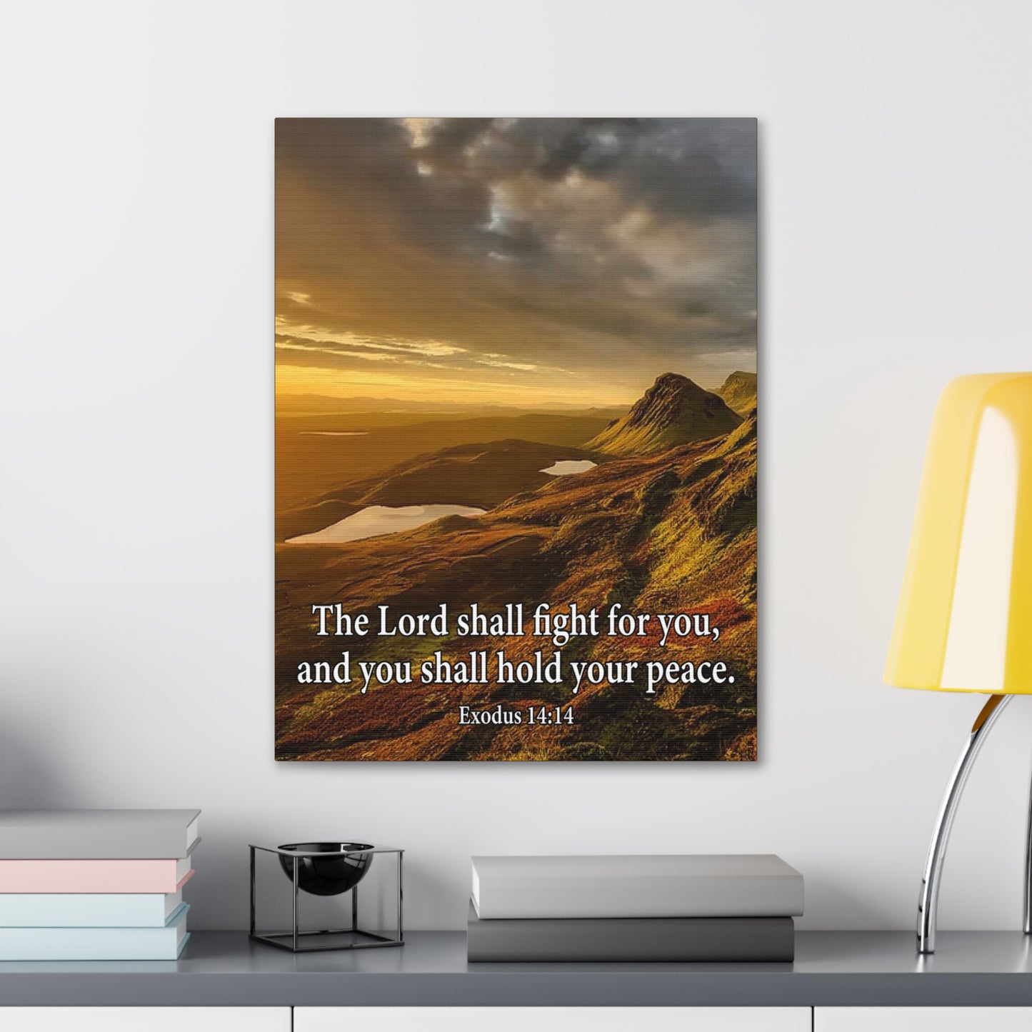 The Lord Shall Fight For You Romans 8:31 Christian Wall Art Bible Verse Print Ready to Hang