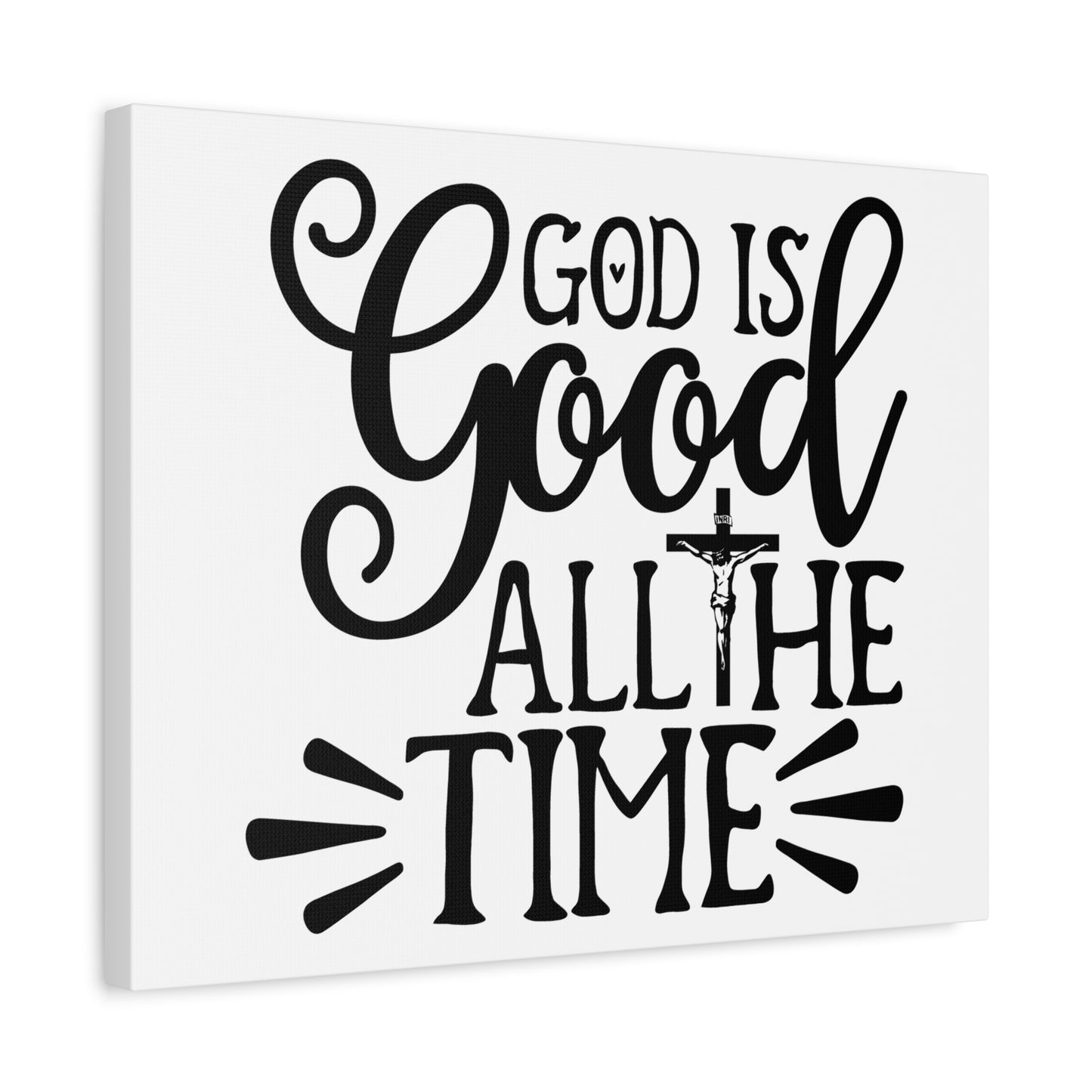 Scripture Walls God Is Good All The Time Psalm 34:8 Cross Christian Wall Art Print Ready to Hang