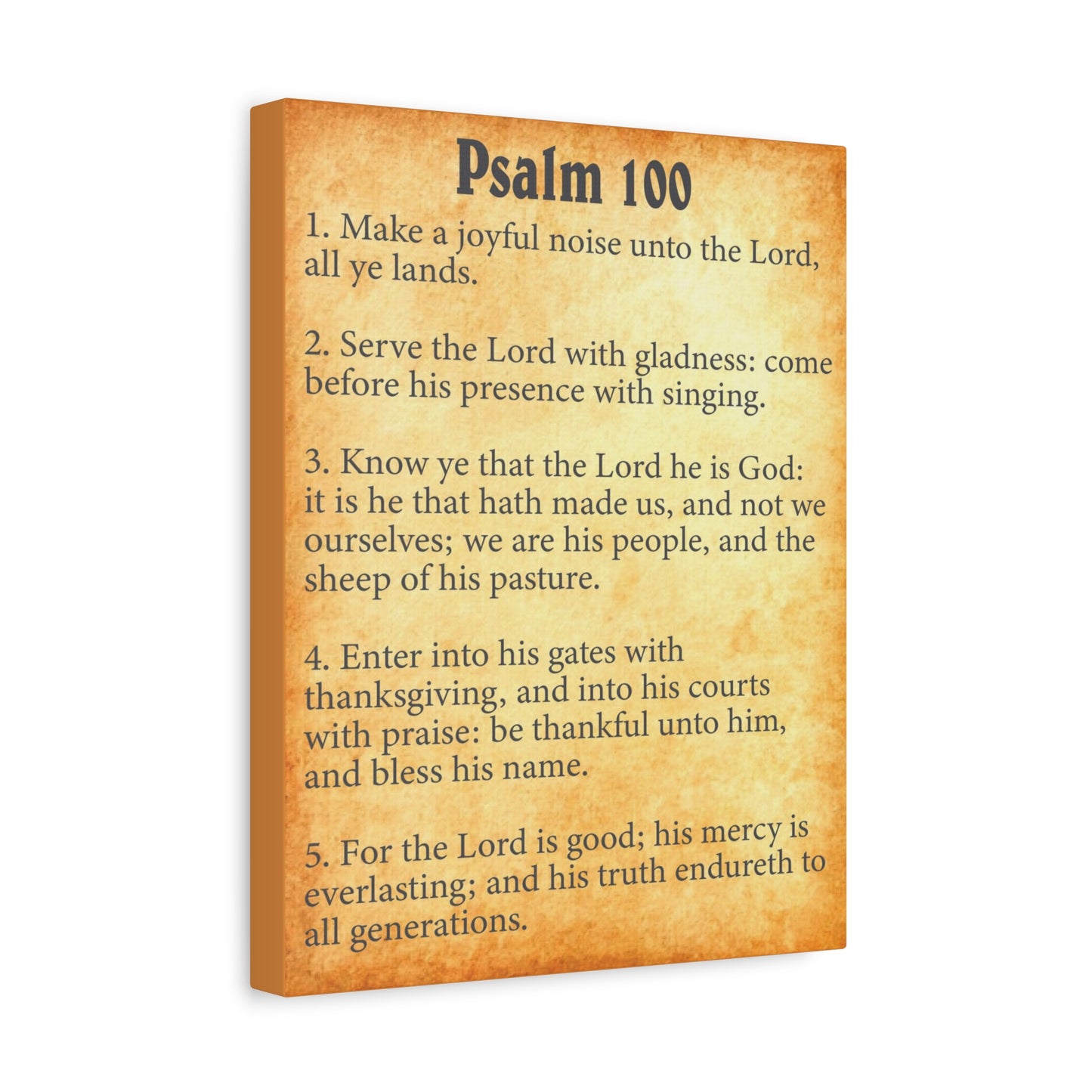 Scripture Walls Psalm 100 Gold Bible Chapter Canvas Christian Wall Art Ready to Hang