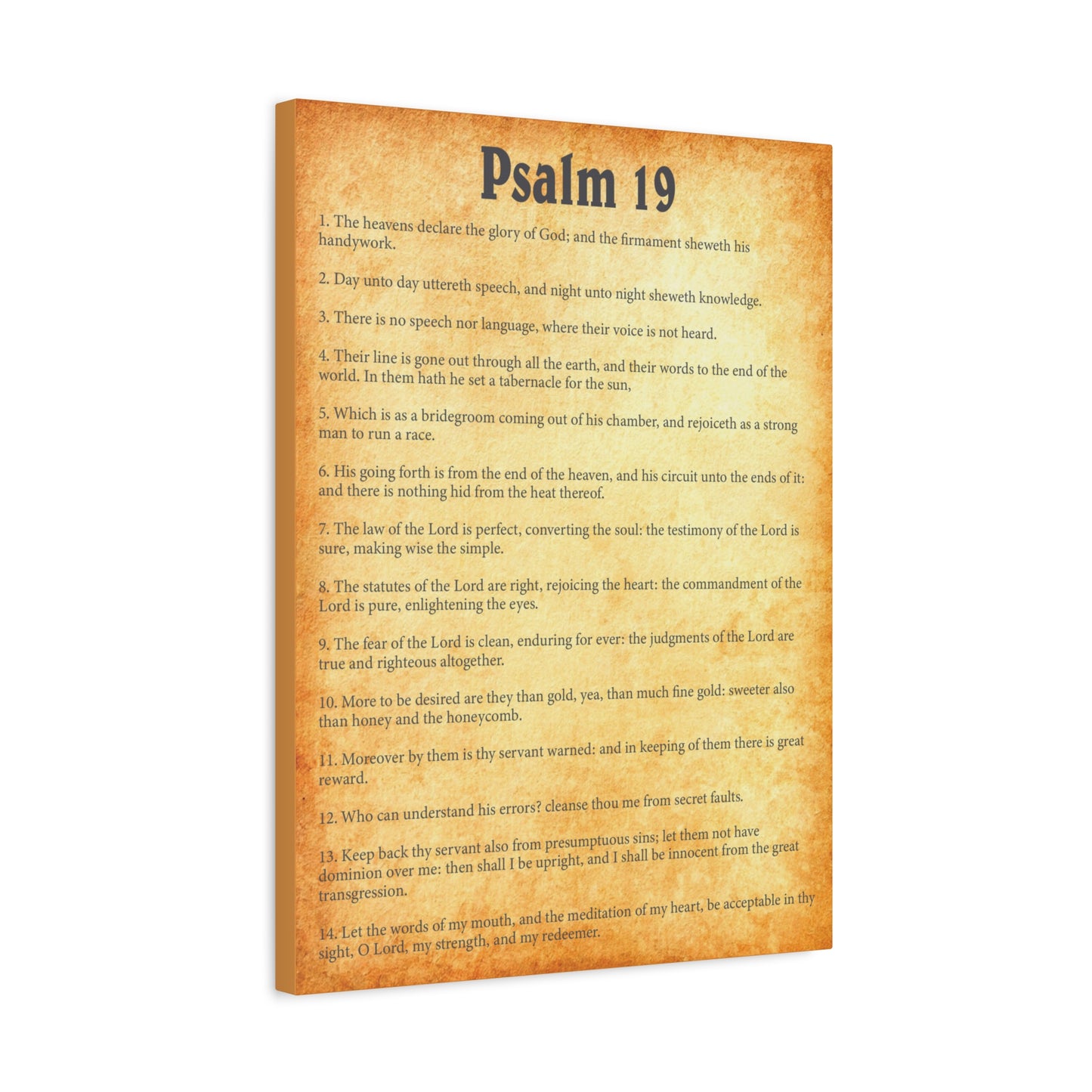 Scripture Walls Psalm 19 Gold Bible Chapter Canvas Christian Wall Art Ready to Hang