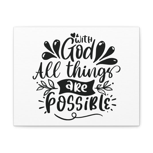 With God All Things Are Possible Matthew 19:26 Christian Wall Art Bible Verse Print Ready to Hang