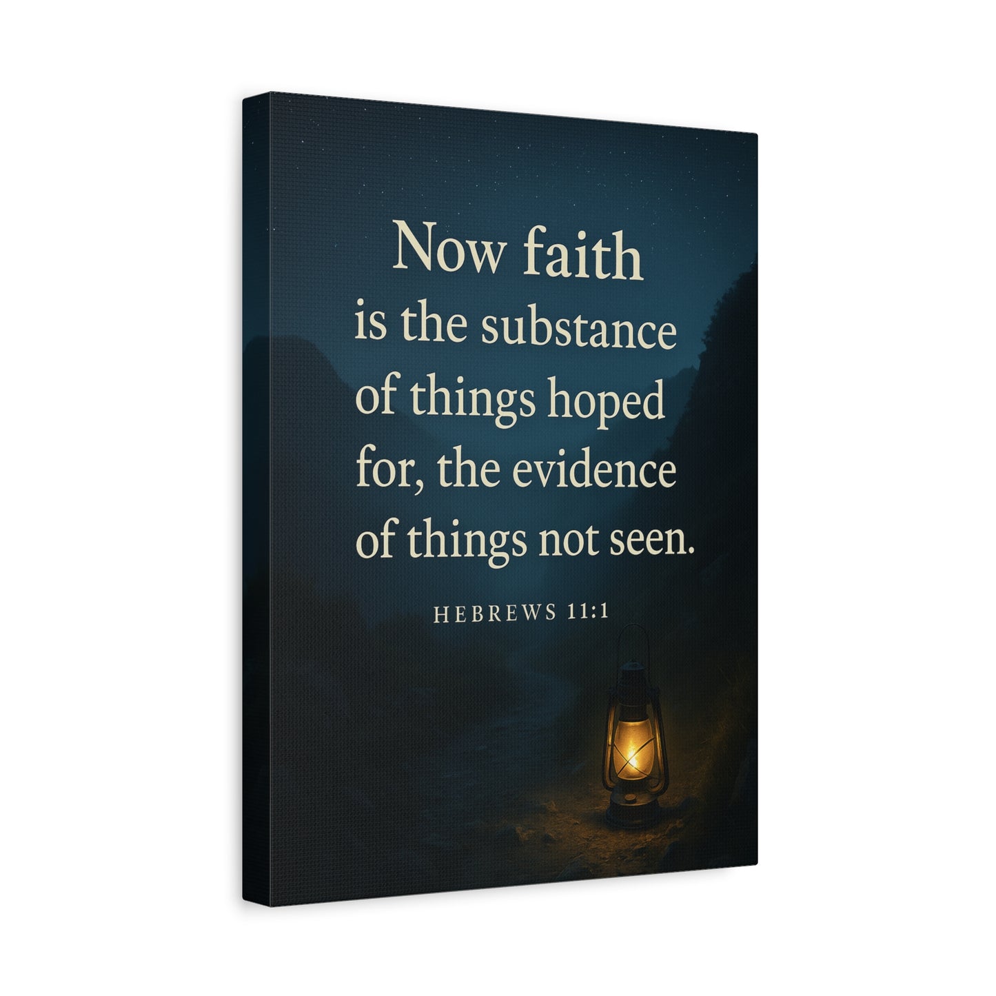 Bible Verse Canvas Hebrews 11:1 Christian Home Décor Wall Art Scripture Ready to Hang Faith Print
