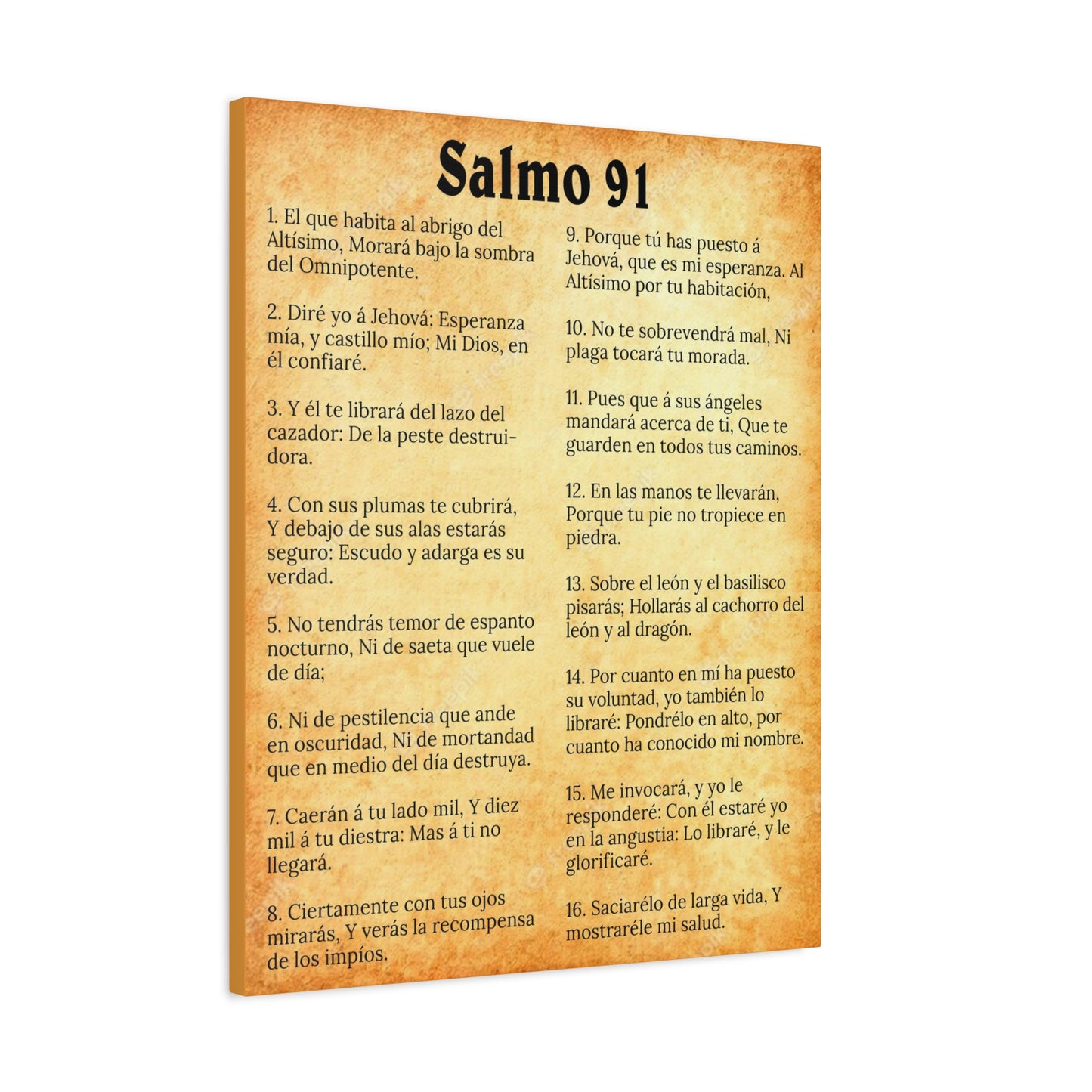Scripture Walls Salmo 91 Chapter Gold Christian Wall Art Print Ready to Hang Unframed