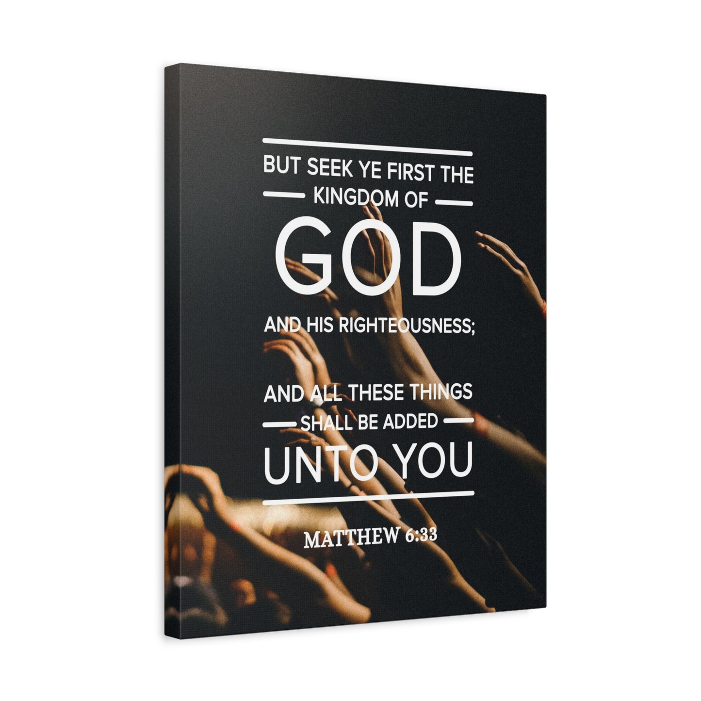 Scripture Canvas Kingdom of God Matthew 6:33 Christian Wall Art Bible Verse Print Ready to Hang