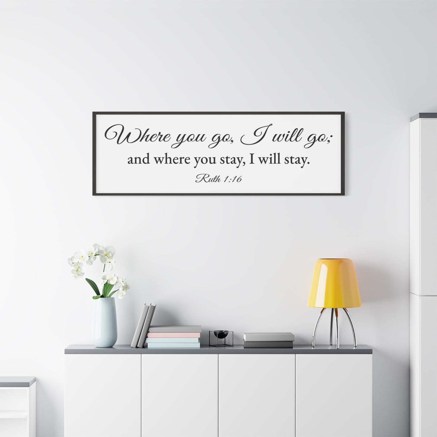 Scripture Walls Ruth 1:16 White Bible Verse Canvas Christian Wall Art Ready to Hang Unframed