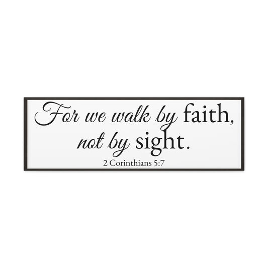 2 Corinthians 5:7 White Bible Verse Canvas Christian Wall Art Ready to Hang Unframed