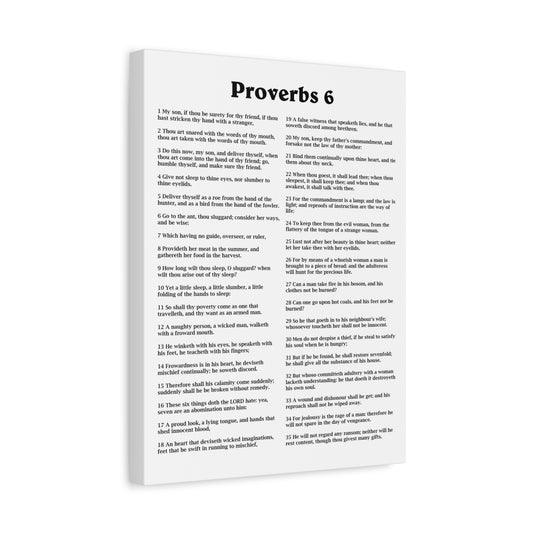 Scripture Walls Proverbs Chapter 6 White Bible Canvas Christian Wall Art Ready to Hang Unframed