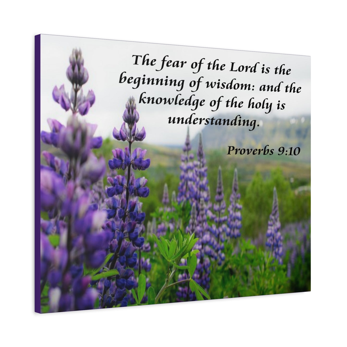Bible Verse Canvas The Fear of The Lord Proverbs 9:10 Christian Home Décor Wall Art Scripture Ready to Hang Faith Print