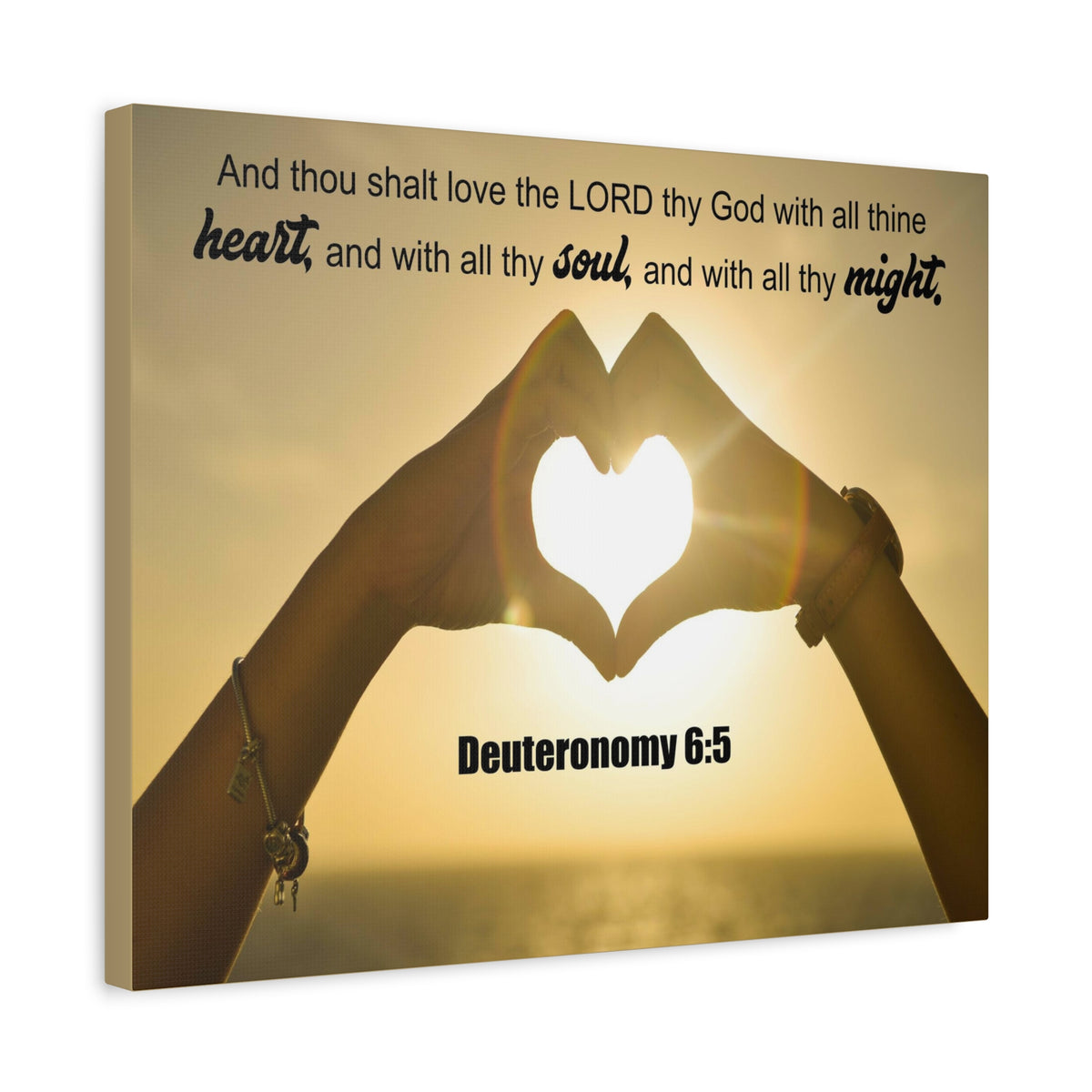 Scripture Canvas Love The Lord Deuteronomy 6:5 Christian Wall Art Bible Verse Print Ready to Hang