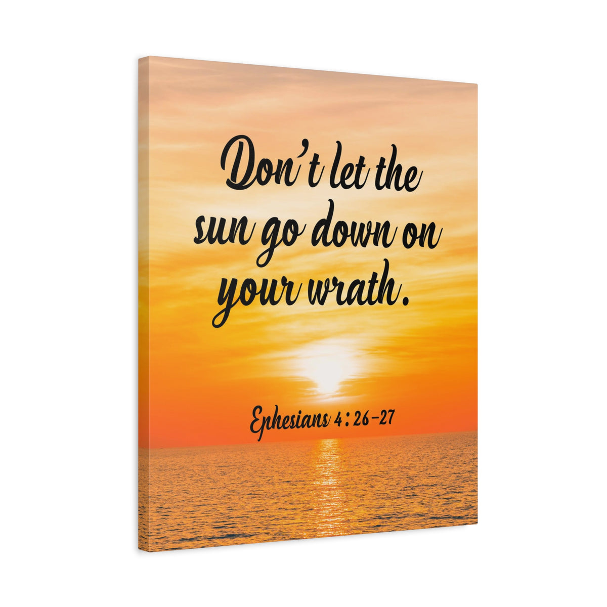 Scripture Canvas Don't Let The Sun Go Down Ephesians 4:26-27 Christian Wall Art Bible Verse Print Ready to Hang