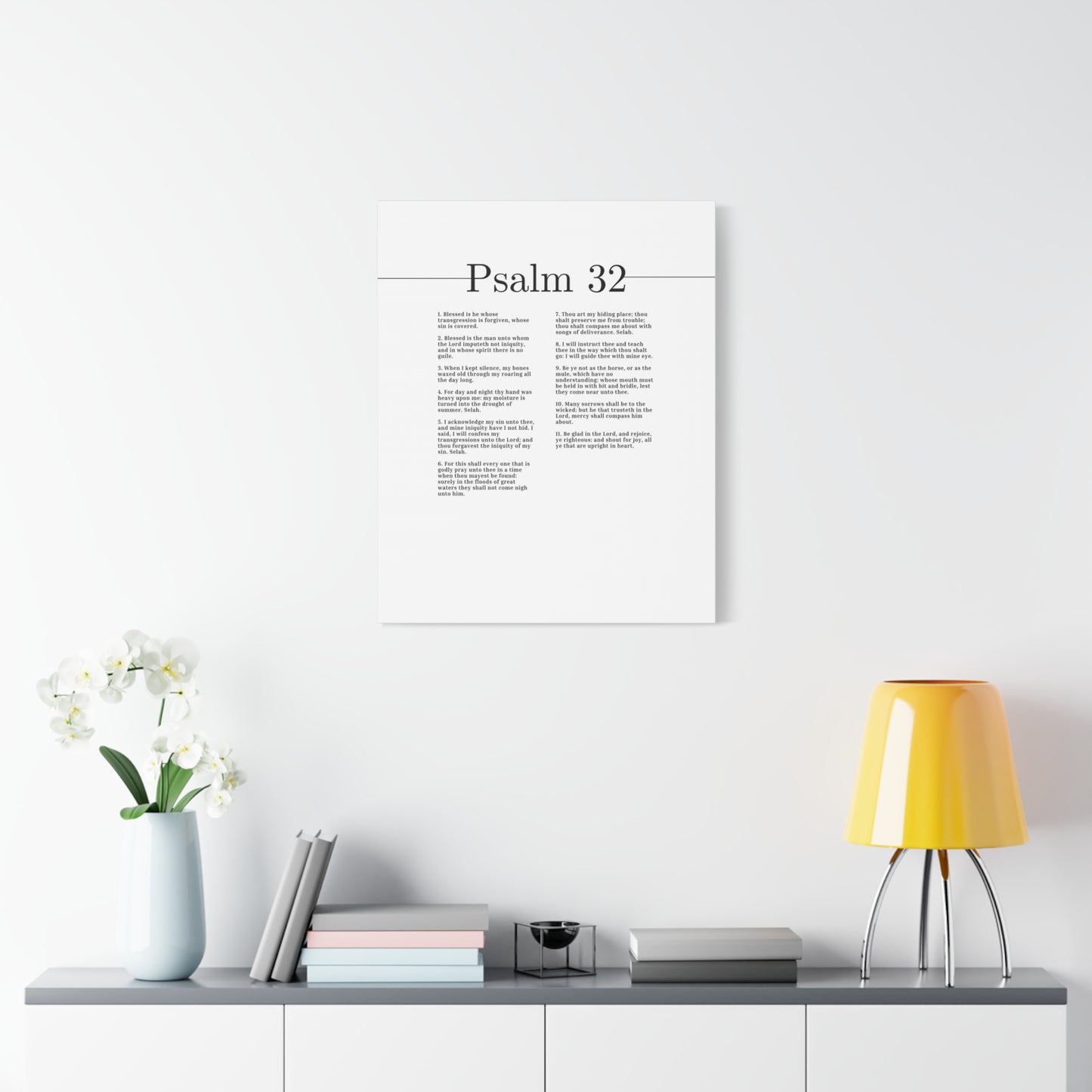 Scripture Canvas Be Glad In The Lord Psalm 32 Christian Wall Art Bible Verse Print Ready to Hang