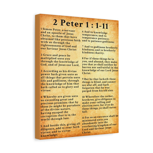 Scripture Walls 2 Peter 1:1-11 KJV Bible Verse Canvas Christian Wall Art Ready to Hang Unframed