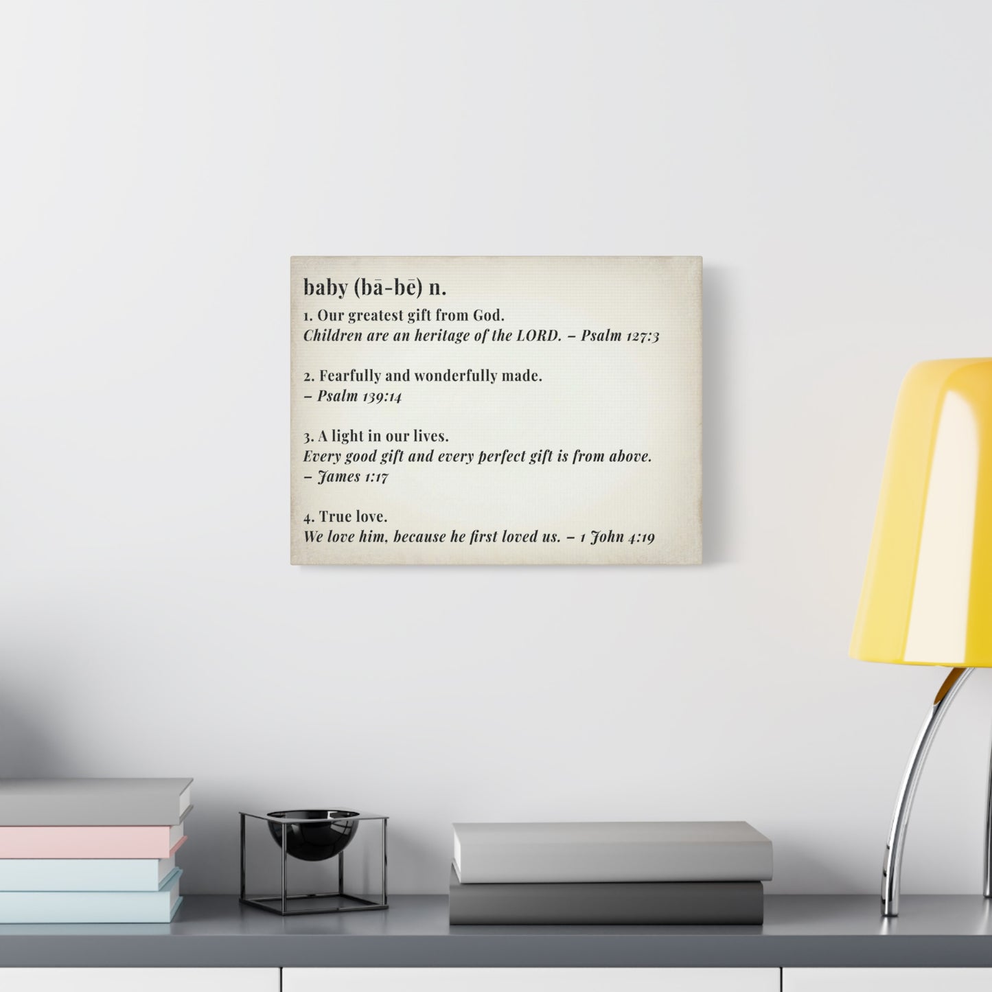 Scripture Walls Baby Definition by God Bible Verse Canvas Christian Wall Art Ready to Hang Unframed