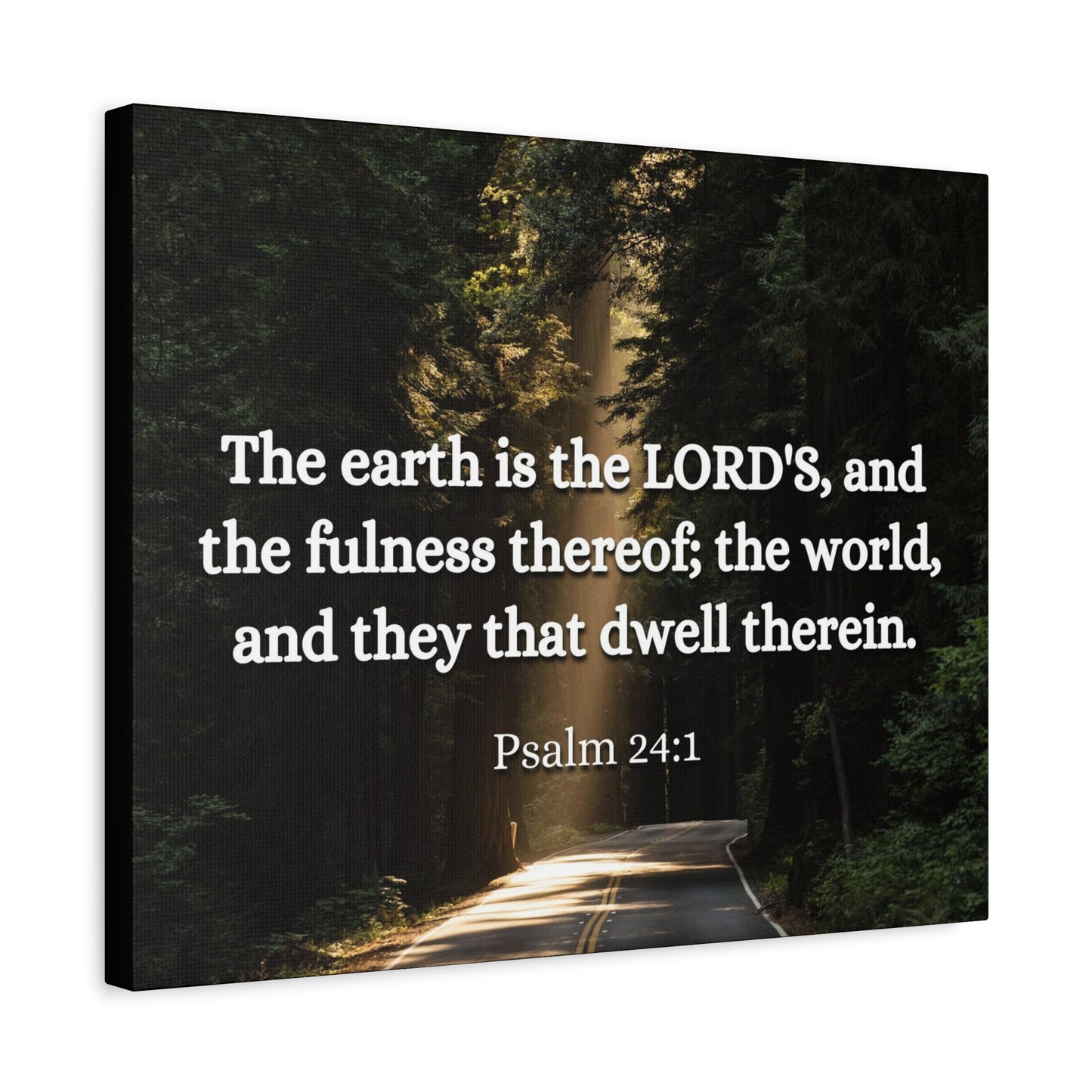 Scripture Canvas The World Psalm 24:1 Christian Wall Art Bible Verse Print Ready to Hang