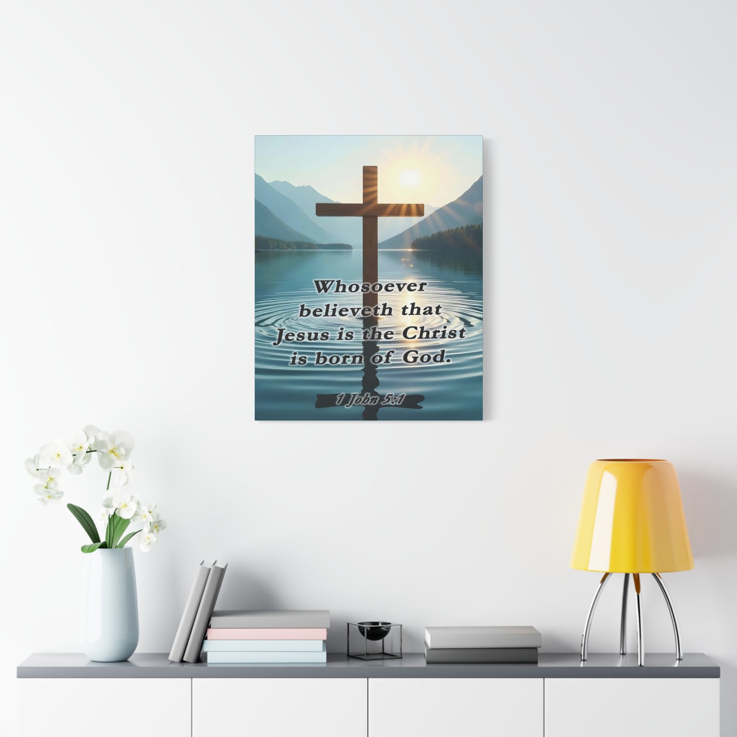 Scripture Walls 1 John 5:1 Jesus is The Christ Bible Verse Canvas Christian Wall Art Ready to Hang Unframed