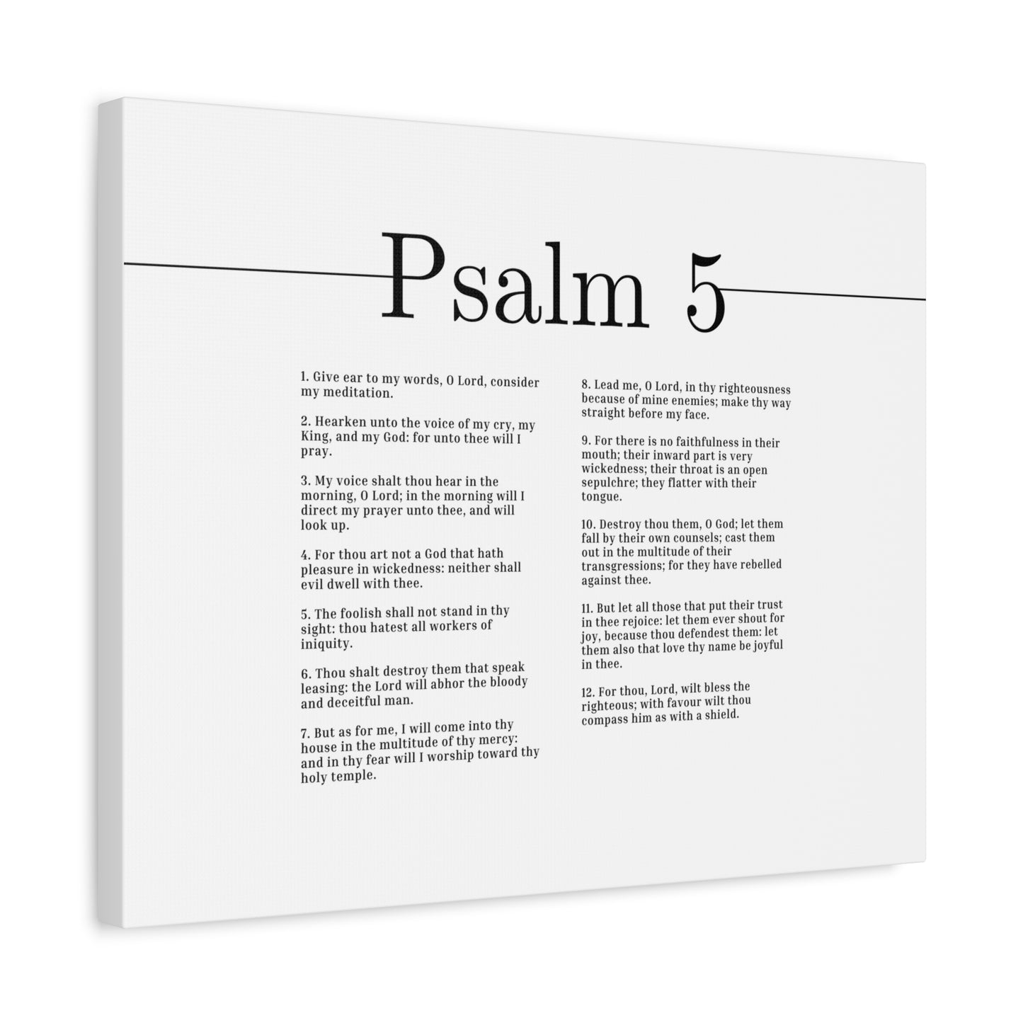 Scripture Canvas Will Bless The Righteous Psalm 5 Christian Wall Art Bible Verse Print Ready to Hang