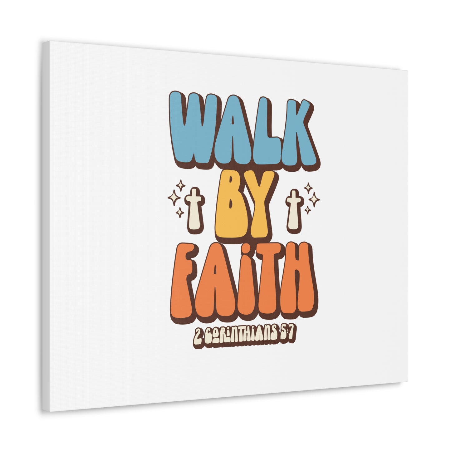 Walk By Faith White 2 Corinthians 5:7 Bible Verse Canvas Christian Wall Art Ready to Hang