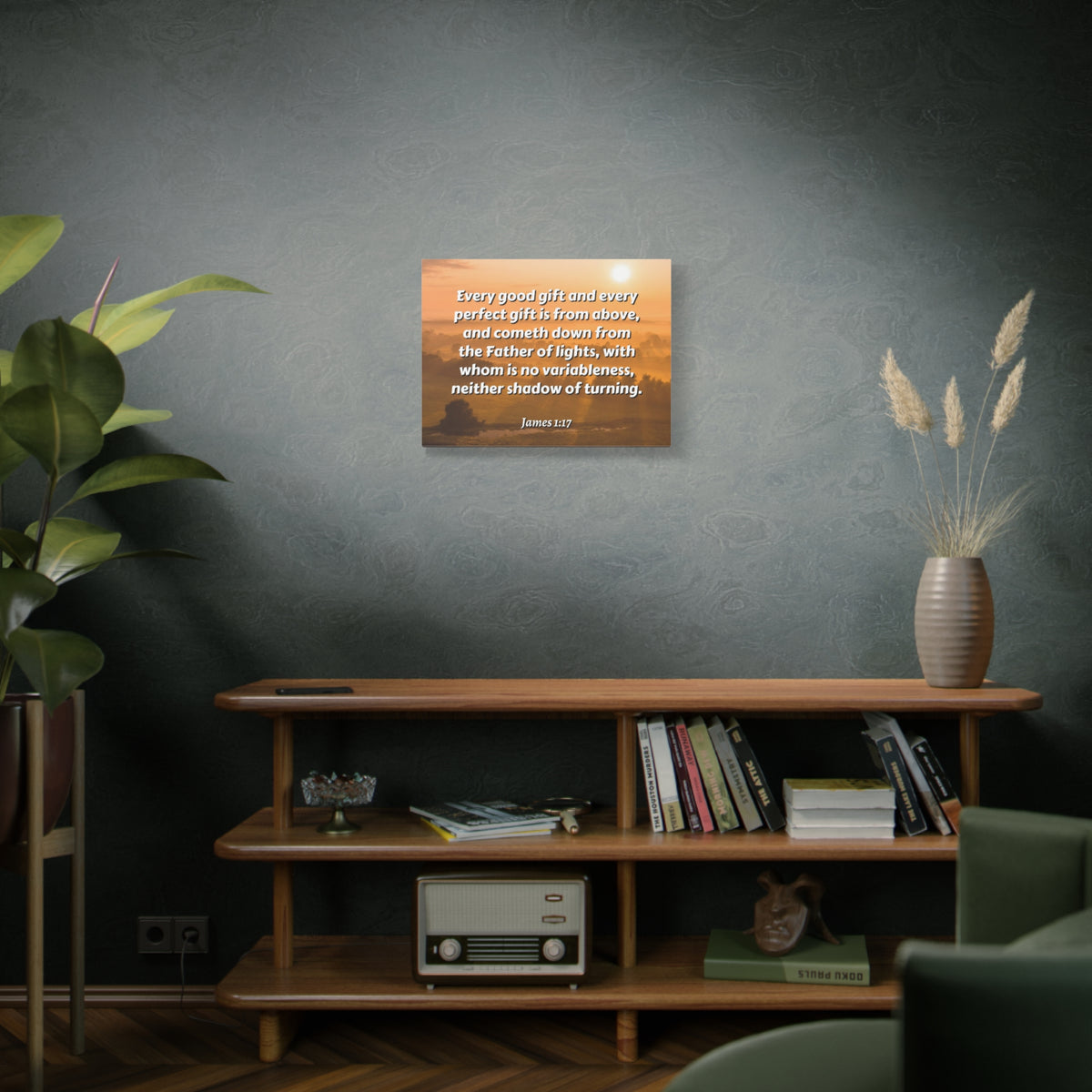 Scripture Canvas Father Of Light James 1:17 Christian Wall Art Bible Verse Print Ready to Hang