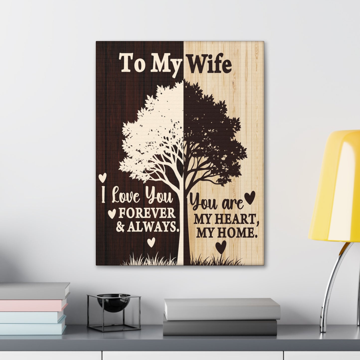 To My Wife Heart and Home Canvas Wall Art - A Timeless Gift of Love