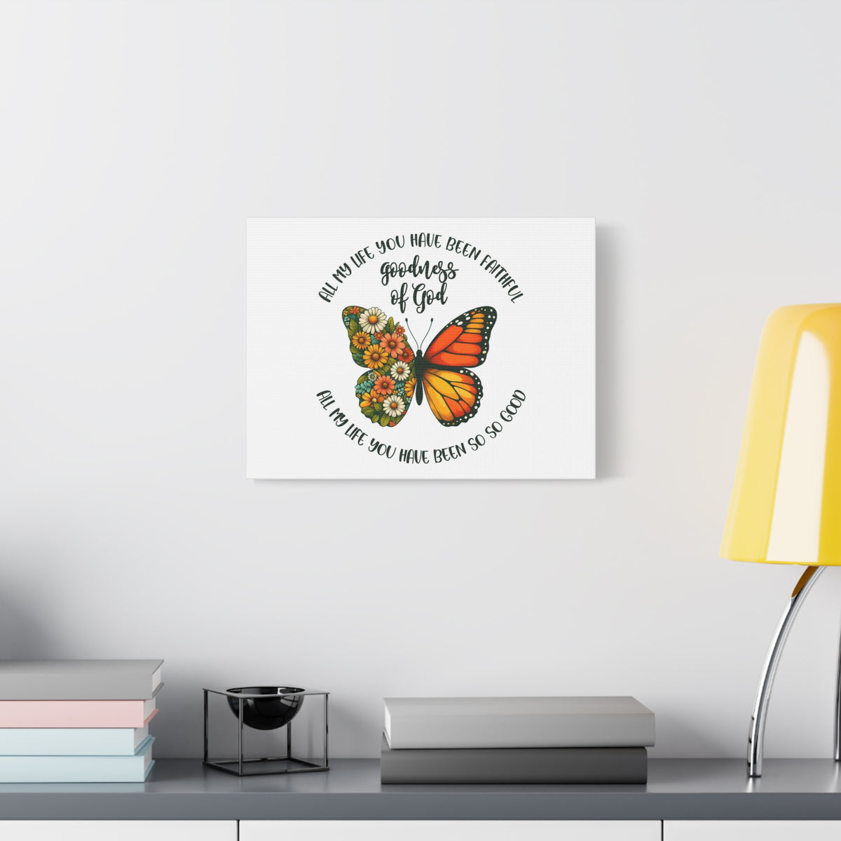 Scripture Walls Goodness of God Butterfly Bible Verse Canvas Christian Wall Art Ready to Hang Unframed