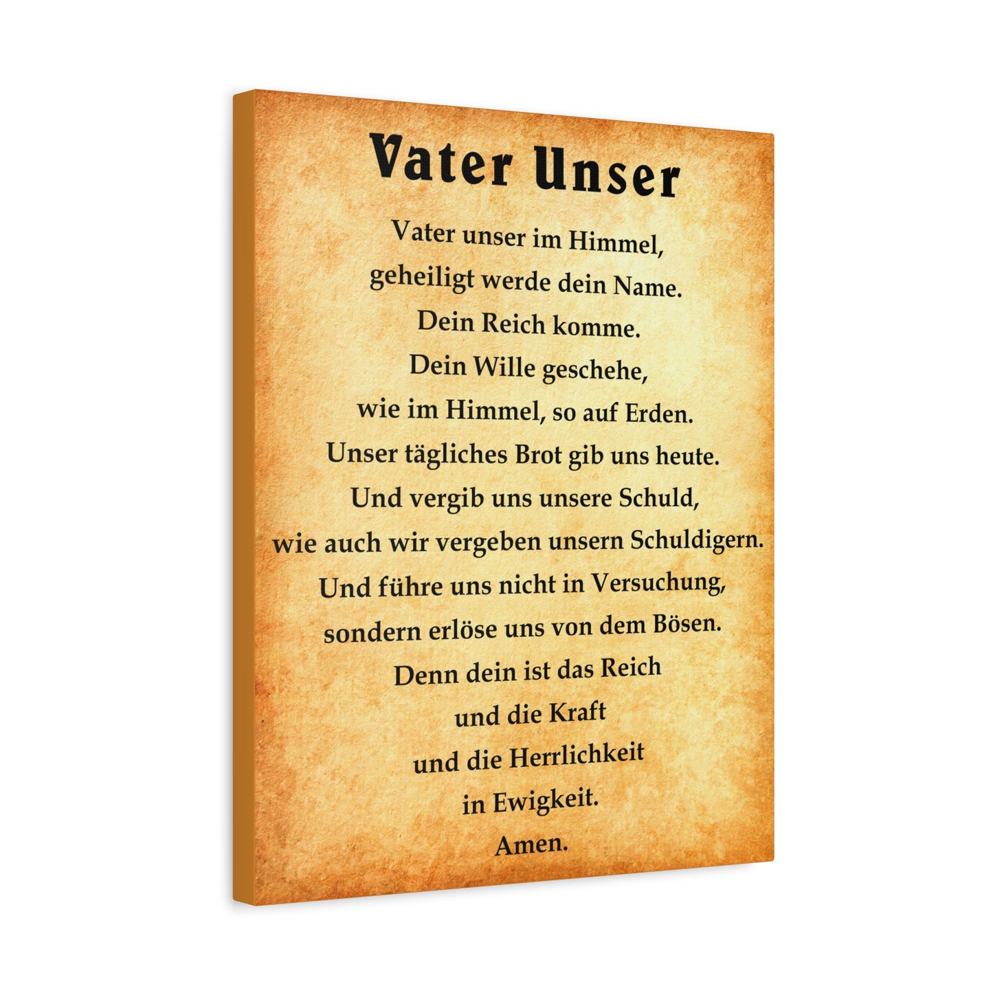 Scripture Walls Lord's Prayer Vater Unser German Gold Bible Verse Canvas Christian Wall Art Ready to Hang Unframed