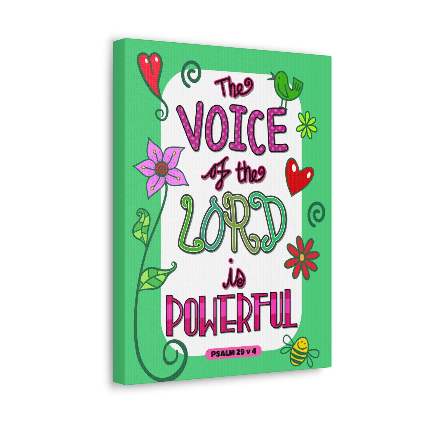 The Lord Is Powerful Psalm 29:4 Bible Verse Canvas Christian Wall Art Ready to Hang
