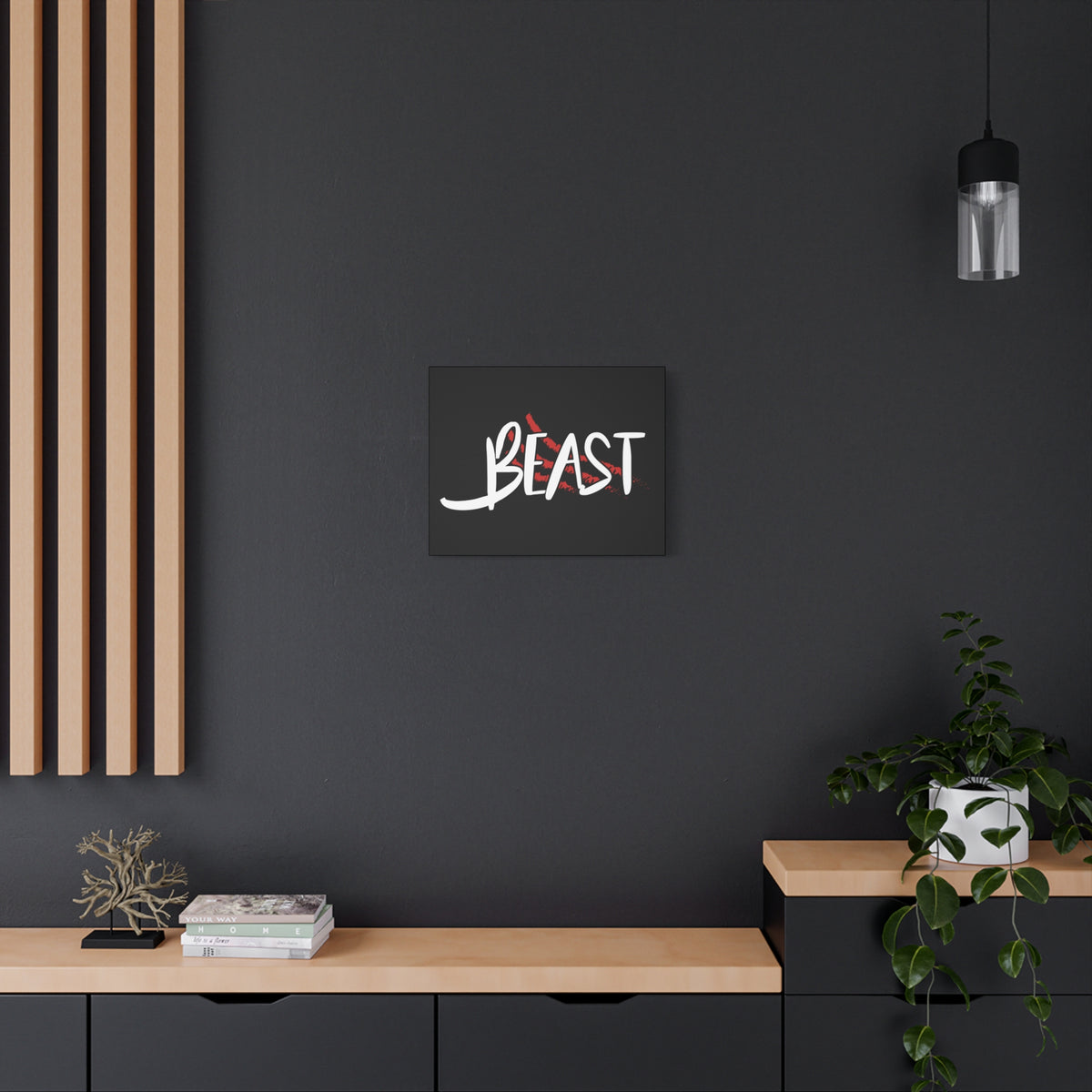 Scripture Canvas Beast Revelation 13:1 Christian Wall Art Bible Verse Print Ready to Hang