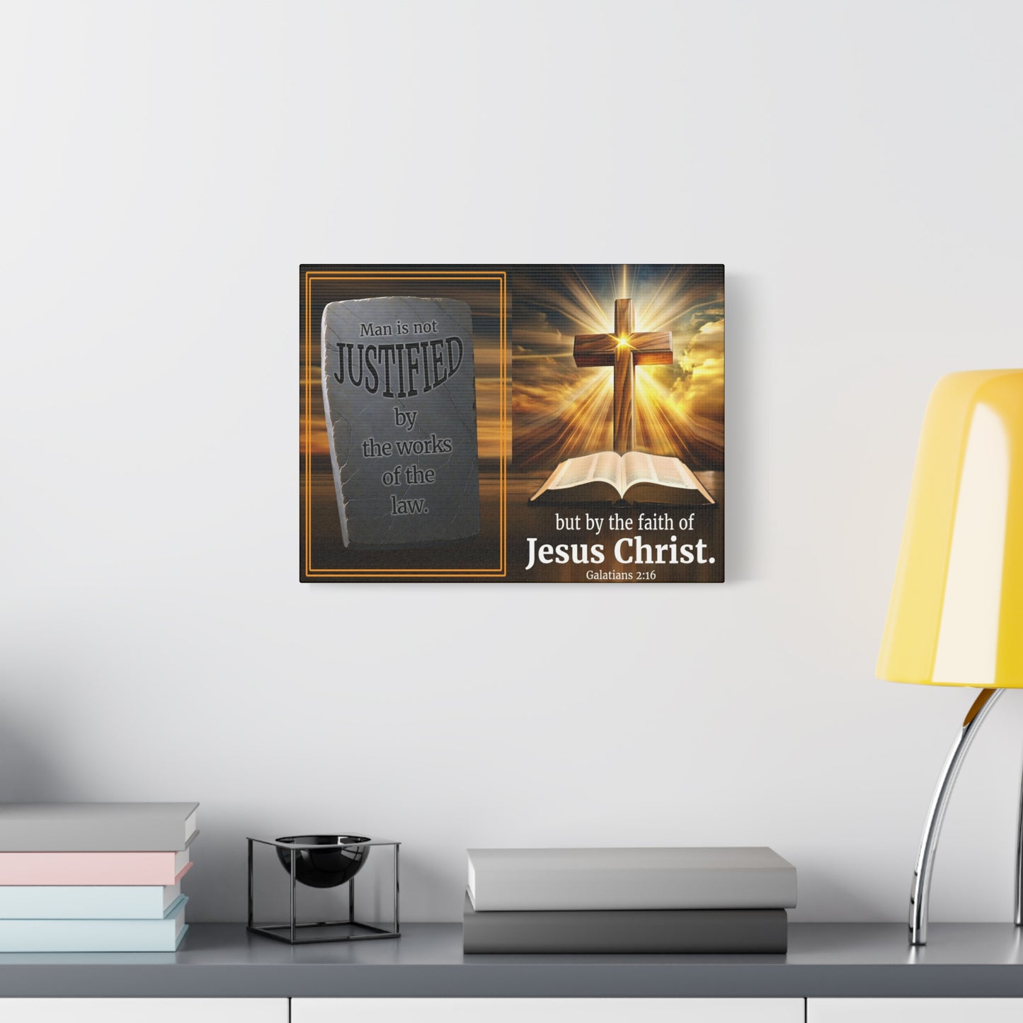 Scripture Walls Galatians 2:16 Faith & Law Bible Verse Canvas Christian Wall Art Ready to Hang Unframed