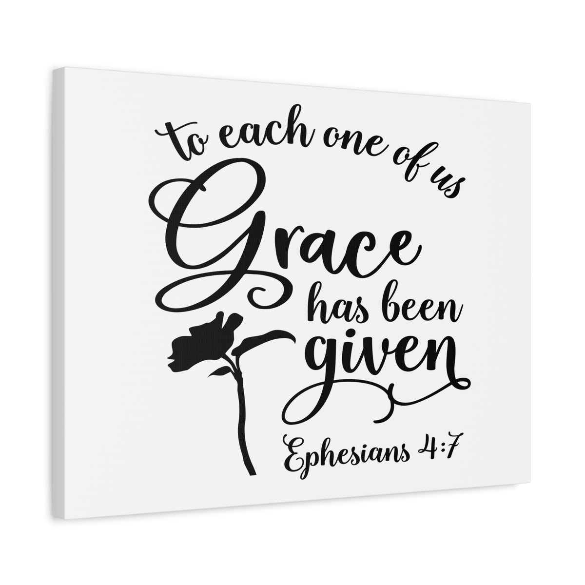 Scripture Canvas Grace Has Been Ephesians 4:7 Christian Wall Art Bible Verse Print Ready to Hang