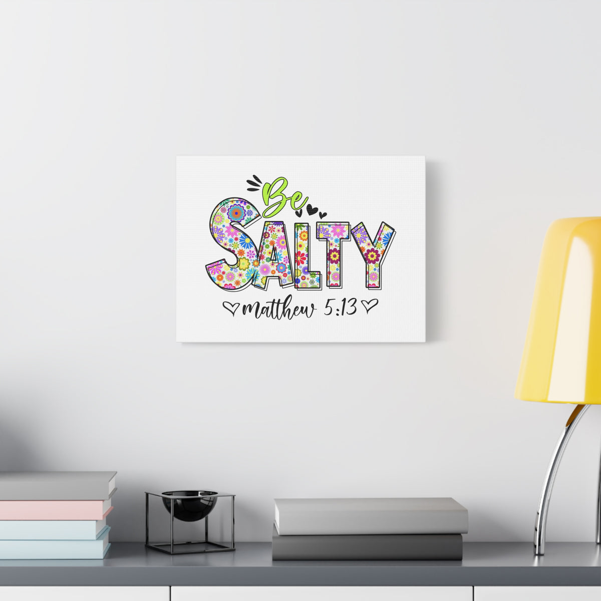 Scripture Canvas Be Salty Matthew 5:13 Christian Wall Art Bible Verse Print Ready to Hang