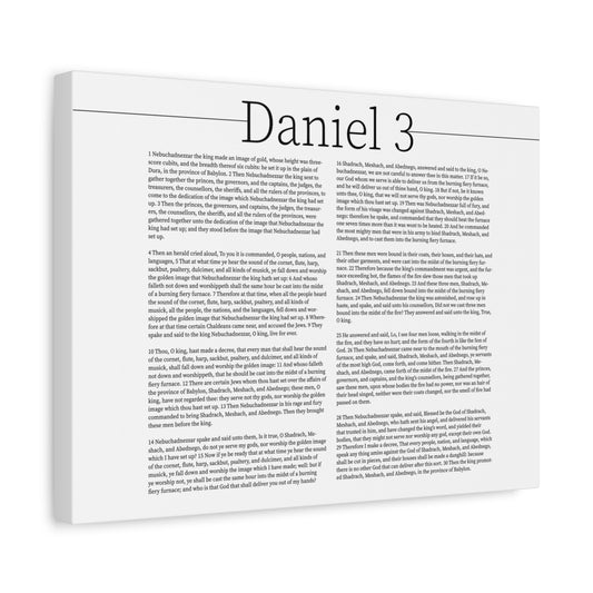 Scripture Canvas Shadrach, Meshach and Abednego Daniel 3 Christian Wall Art Bible Verse Print Ready to Hang
