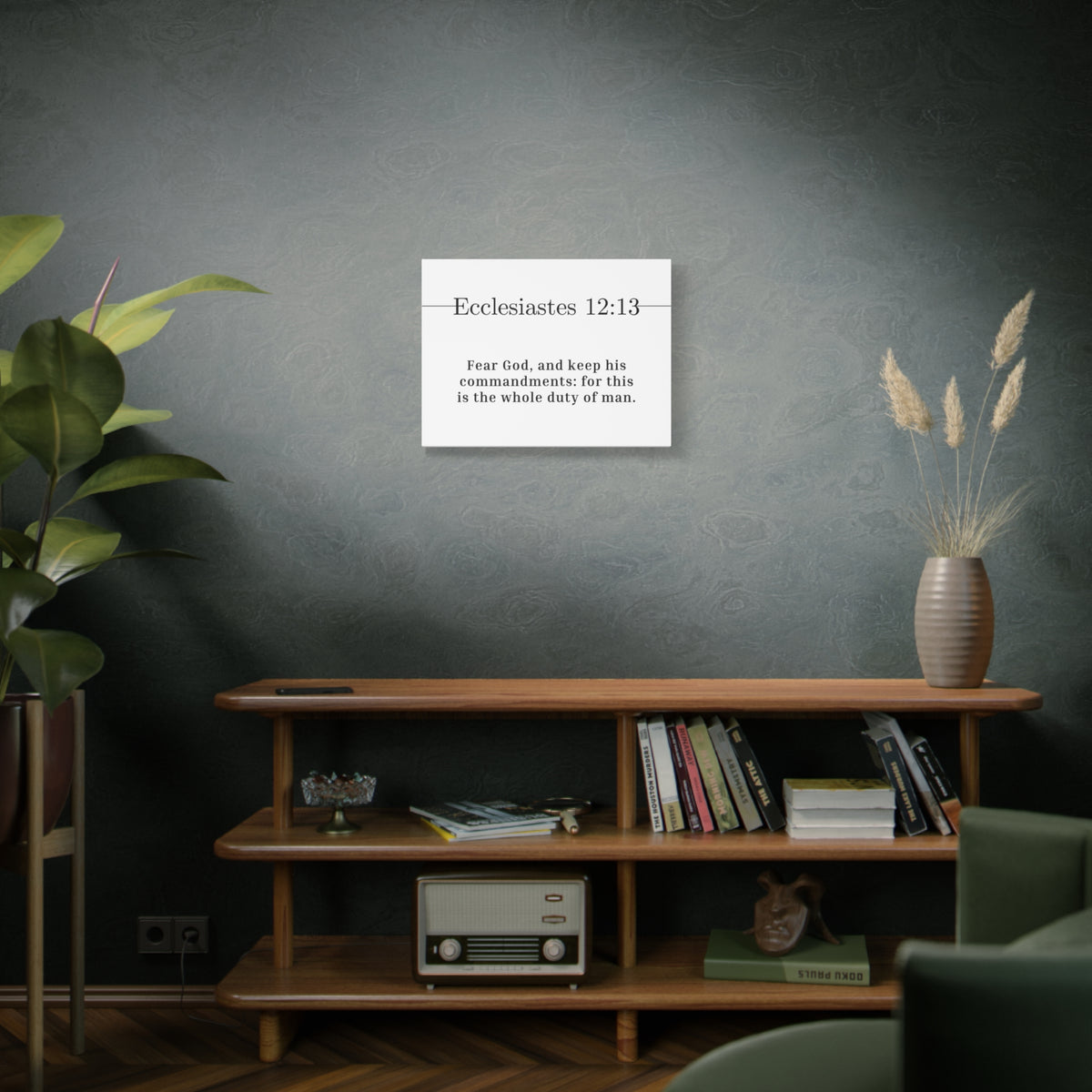Scripture Canvas The Whole Duty Ecclesiastes 12:13 Christian Wall Art Bible Verse Print Ready to Hang