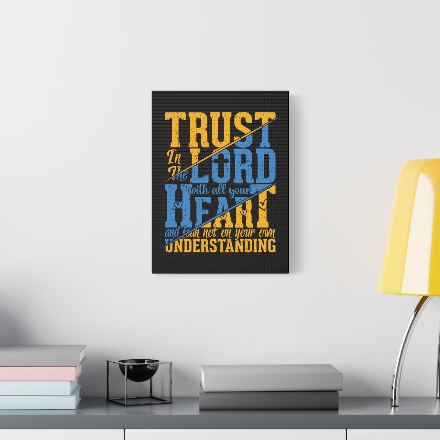 Scripture Canvas All Your Heart Psalm 23:4 Christian Wall Art Bible Verse Print Ready to Hang