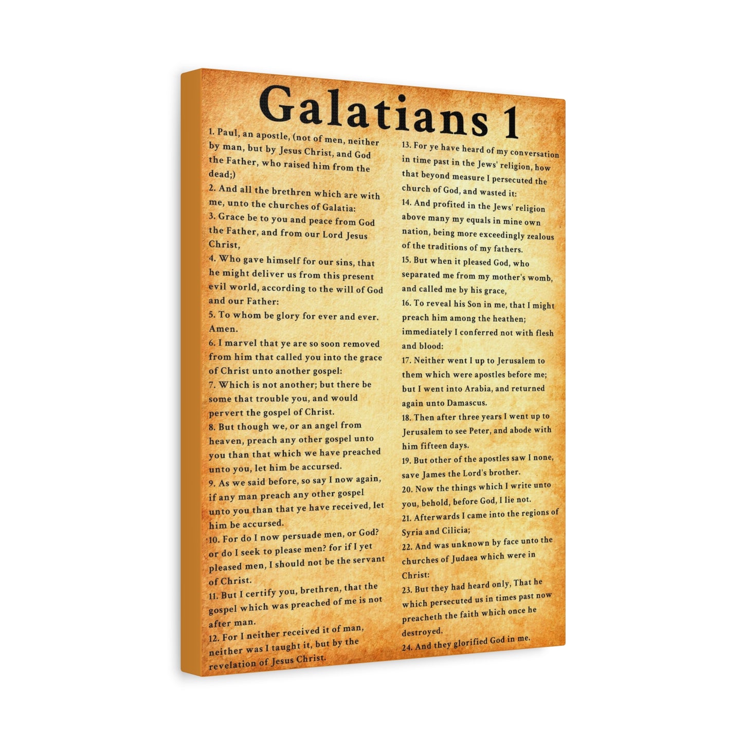 Scripture Walls Galatians 1 Chapter Gold Defending the Gospel of Grace Gold Bible Canvas Christian Wall Art Ready to Hang Unframed