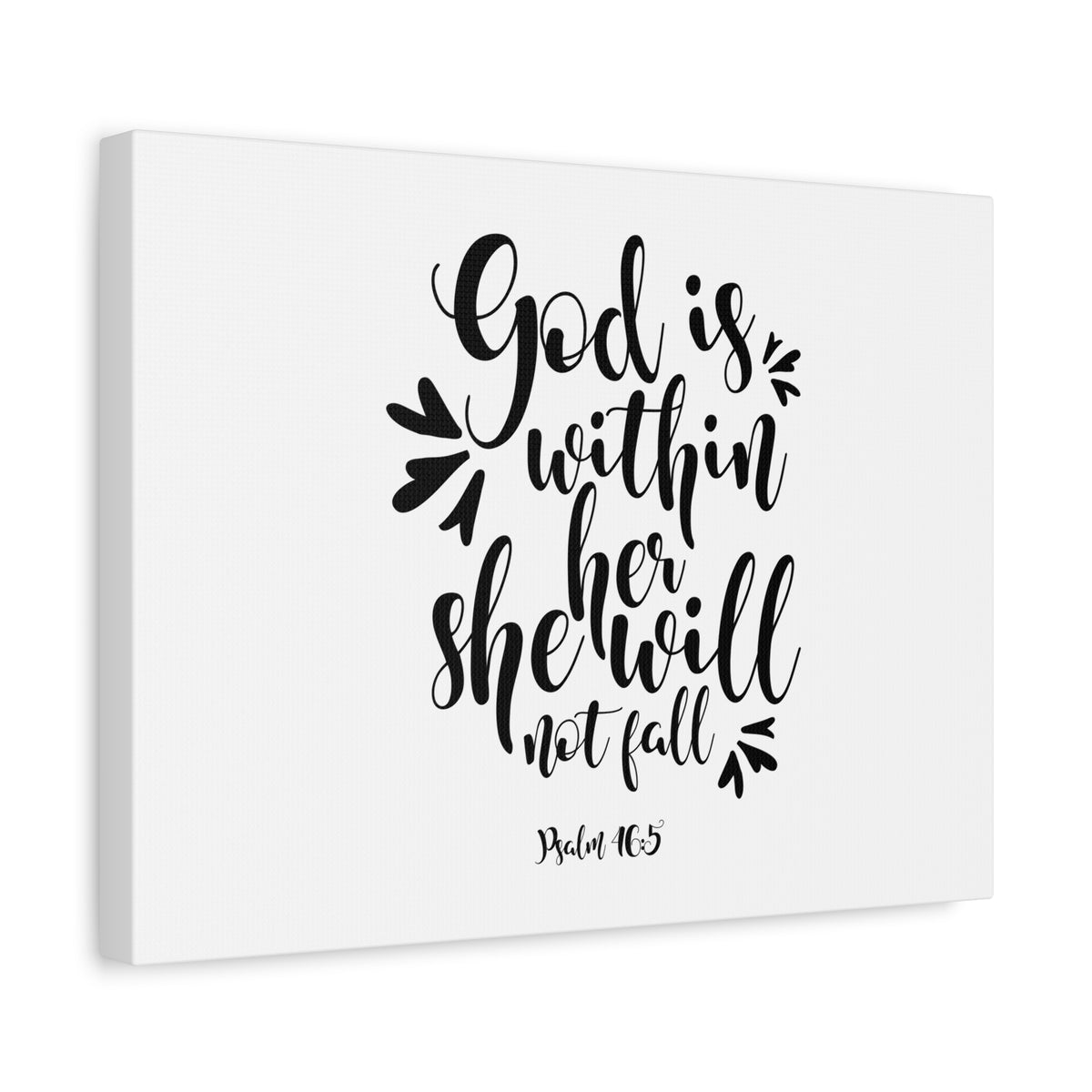 Scripture Canvas Within Her Psalm 46:5 Christian Wall Art Bible Verse Print Ready to Hang