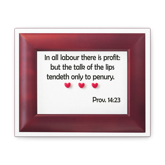 There Is Profit Proverbs 14:23 Bible Verse Canvas Christian Wall Art Bible Verse Print Ready To Hang