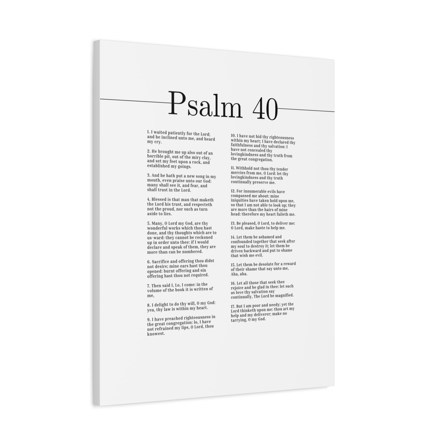 Scripture Canvas Shall Trust In The Lord Psalm 40 Christian Wall Art Bible Verse Print Ready to Hang