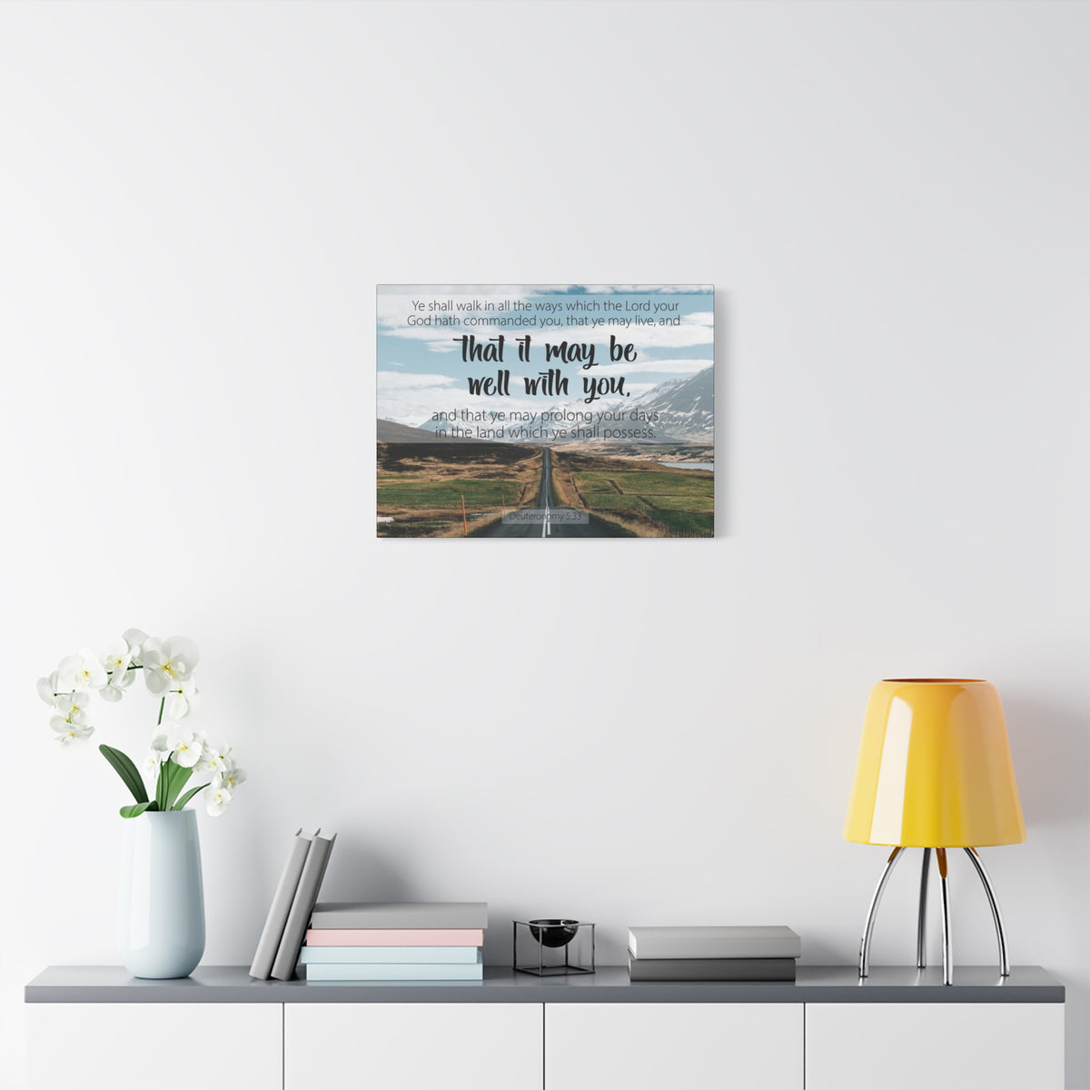 Scripture Canvas That It May Be Well With You Deuteronomy 5:33 Christian Wall Art Bible Verse Print Ready to Hang
