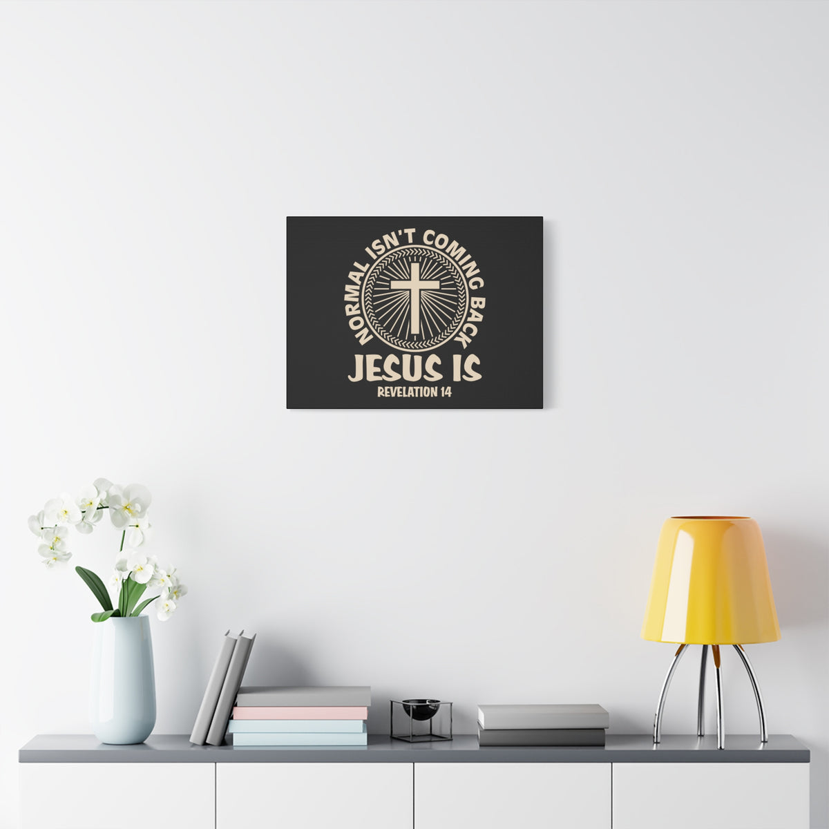 Scripture Canvas Jesus Is Coming Back Revelation 14 Christian Wall Art Bible Verse Print Ready to Hang