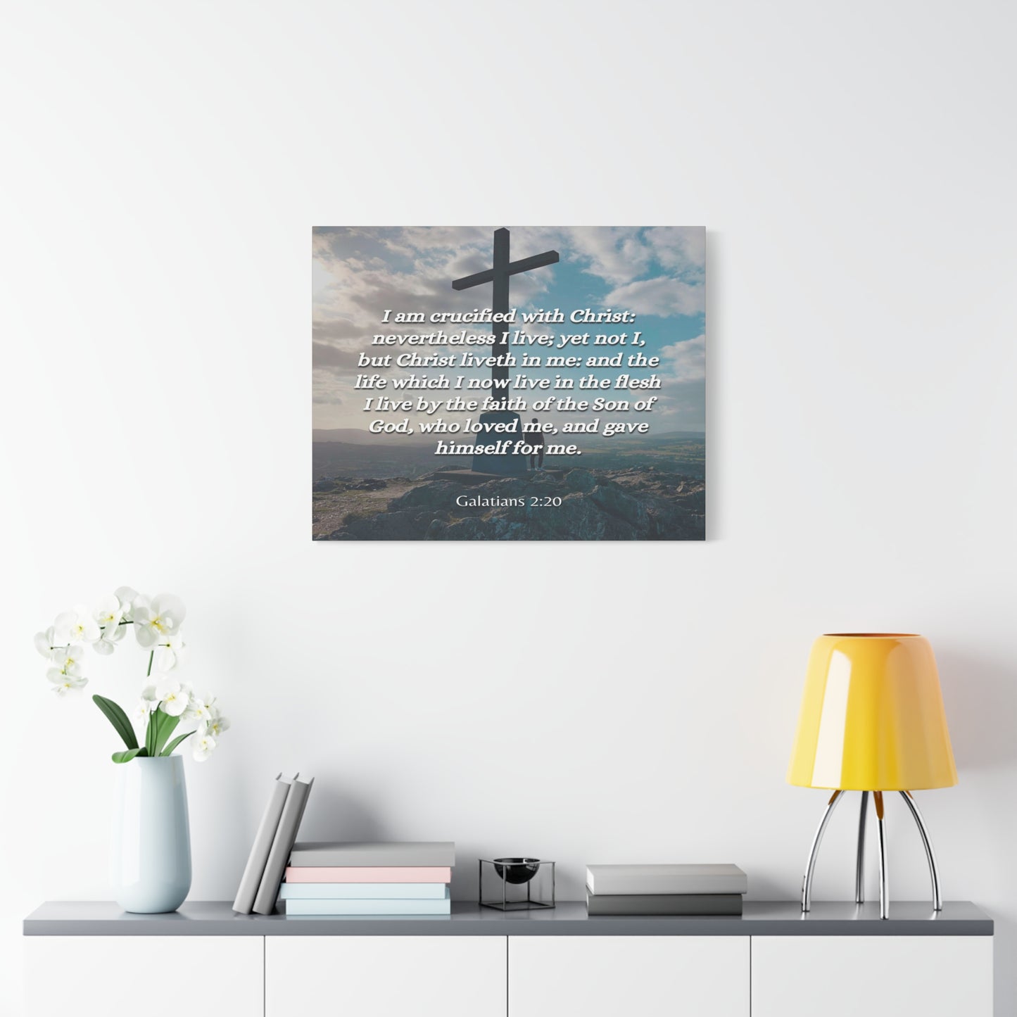 Scripture Canvas By The Faith Galatians 2:20 Christian Wall Art Bible Verse Print Ready to Hang