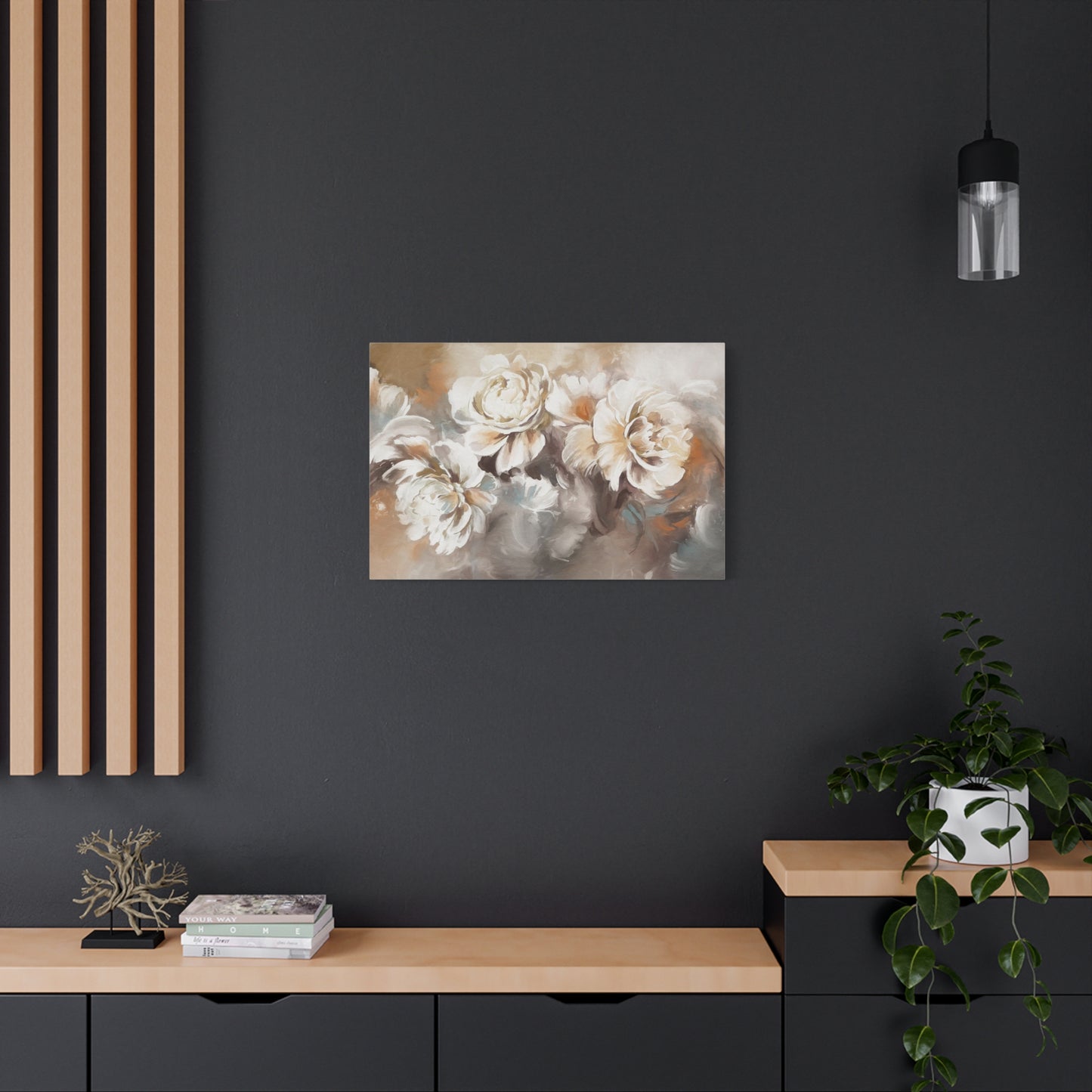 Oil Painting With Flower Rose & Peonies Flower Canvas Wall Art for Home Decor Ready-to-Hang