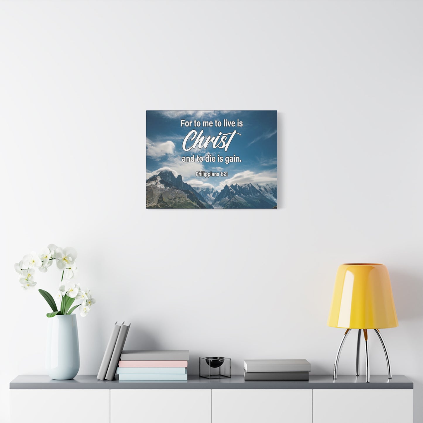 Bible Verse Canvas To Live is Christ Philippians 1:21 Wall Art Christian Home Decor
