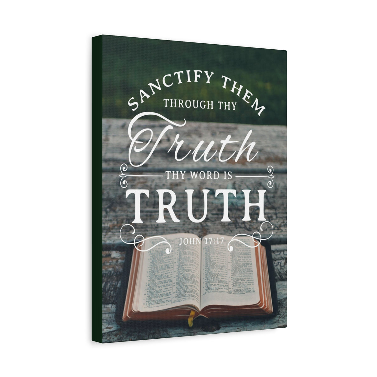 Scripture Canvas Thy Word is Truth John 17:17 Christian Wall Art Bible Verse Print Ready to Hang