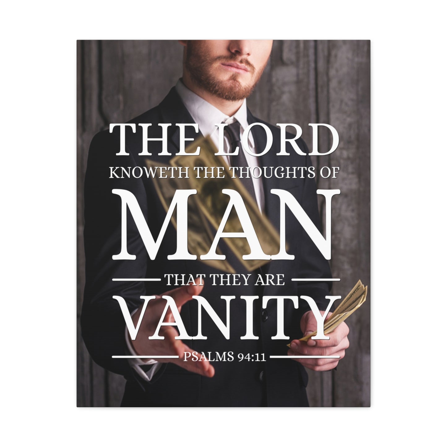 Thoughts Of Man Psalm 94:11 Christian Wall Art Bible Verse Print Ready to Hang